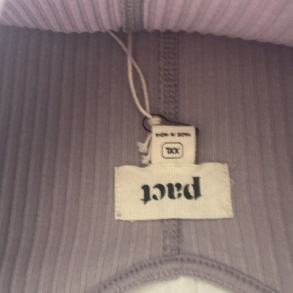 NEW Pact Organic Cotton Stretch Rib Jazz Maternity Dress Lilac Purple size XXL - Picture 5 of 9